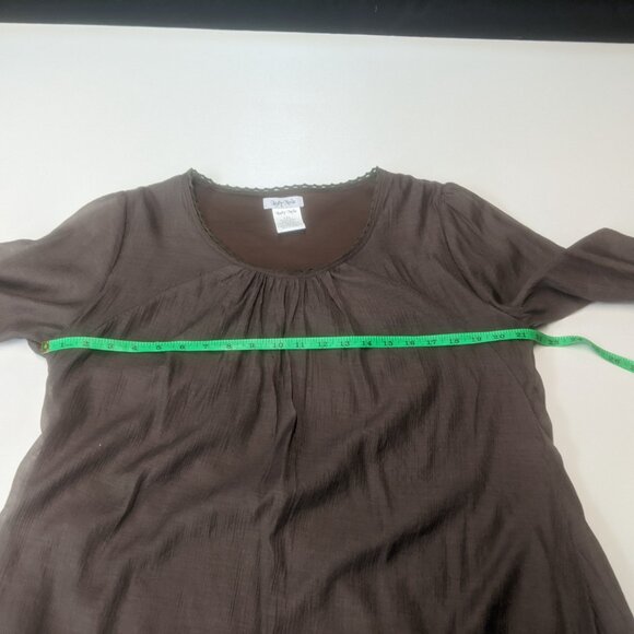 Lady Noix 1XL Brown Layered Tunic - Picture 12 of 15